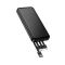 Зовнішній акумулятор HOCO J163 Wonderful power bank with 4 cables(10000mAh) Black (6942007664578)