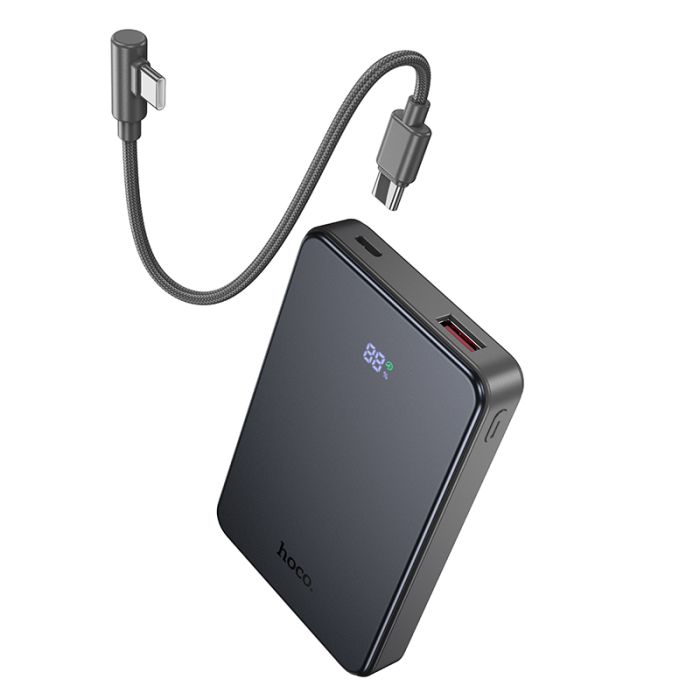 Зовнішній акумулятор HOCO J170 Starlight 22.5W+PD20W fully compatible power bank with cable(10000mAh) Metal Gray (6942007672696)