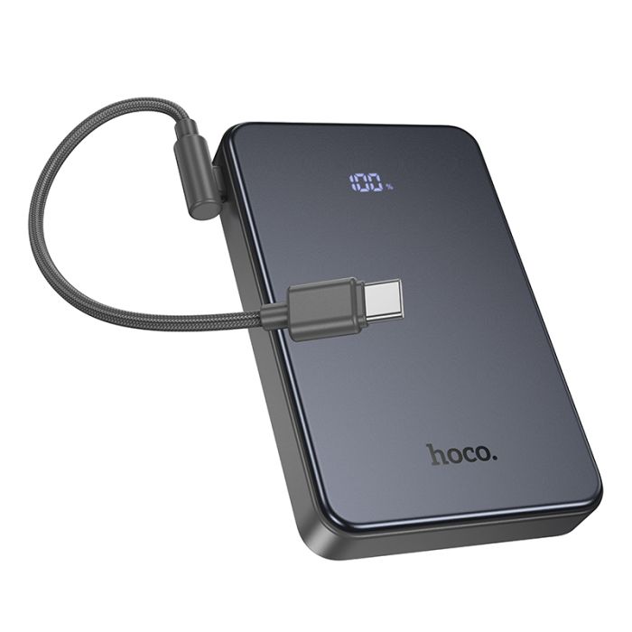 Зовнішній акумулятор HOCO J170 Starlight 22.5W+PD20W fully compatible power bank with cable(10000mAh) Metal Gray (6942007672696)