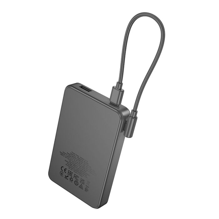 Зовнішній акумулятор HOCO J170 Starlight 22.5W+PD20W fully compatible power bank with cable(10000mAh) Metal Gray (6942007672696)