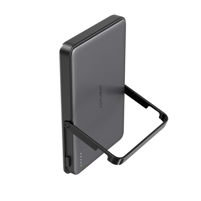 Зовнішній акумулятор ACEFAST M16-5000 PD18W ultra-thin magnetic wireless charging power bank with stand Black (6974316283997)