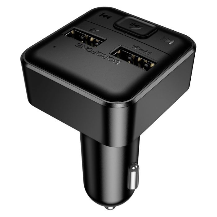 АЗП з FM-модулятором BOROFONE BC63 Selecto car BT FM transmitter Black (6941991126185)