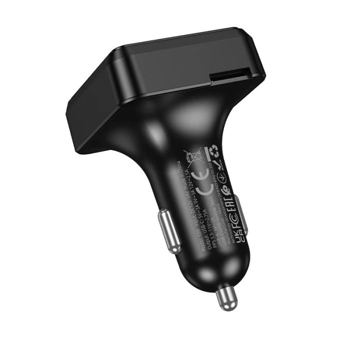 АЗП з FM-модулятором HOCO E89 Libre 45W(1A1C) car BT FM transmitter Black (6942007673808)