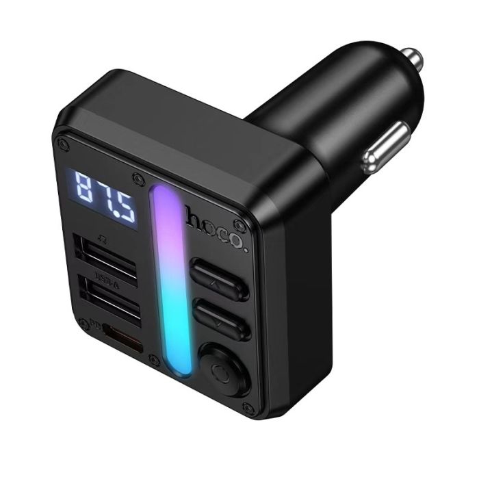 АЗП з FM-модулятором HOCO E89 Libre 45W(1A1C) car BT FM transmitter Black (6942007673808)