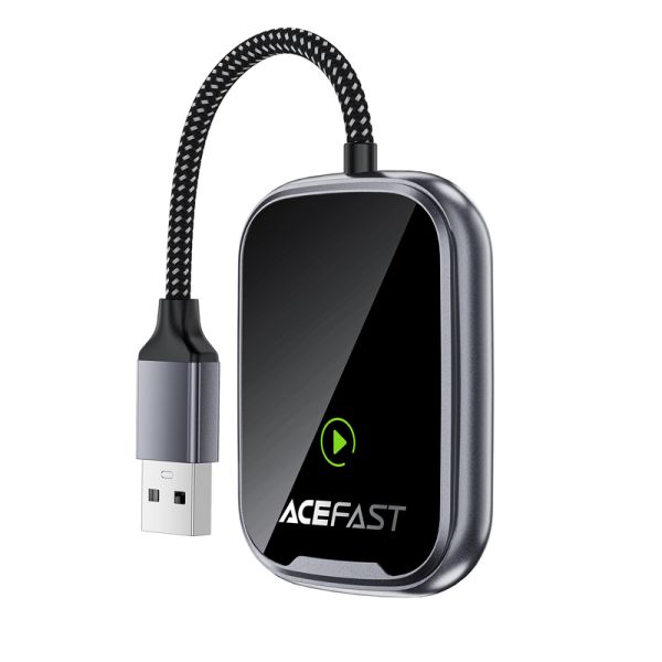 Адаптер ACEFAST QC1 CarPlay wireless adapter for car Metal Gray (6974316285793)