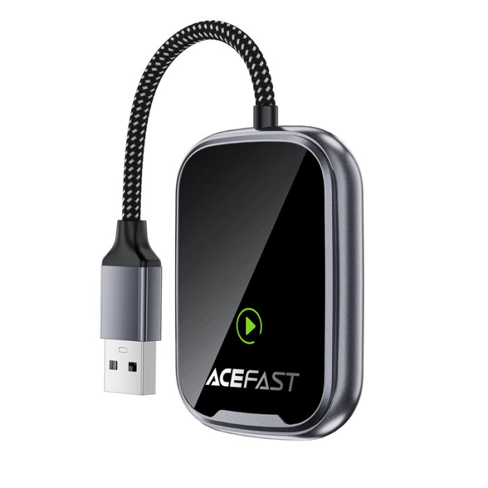 Адаптер ACEFAST QC1 CarPlay wireless adapter for car Metal Gray (6974316285793)