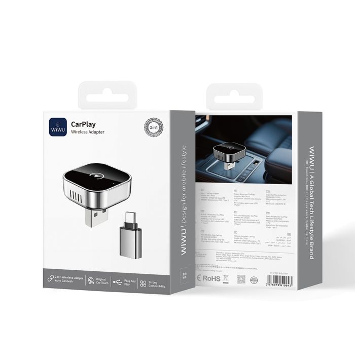 Адаптер WIWU CarPlay Adapter Wi-CP003 Silver (6976975619643)