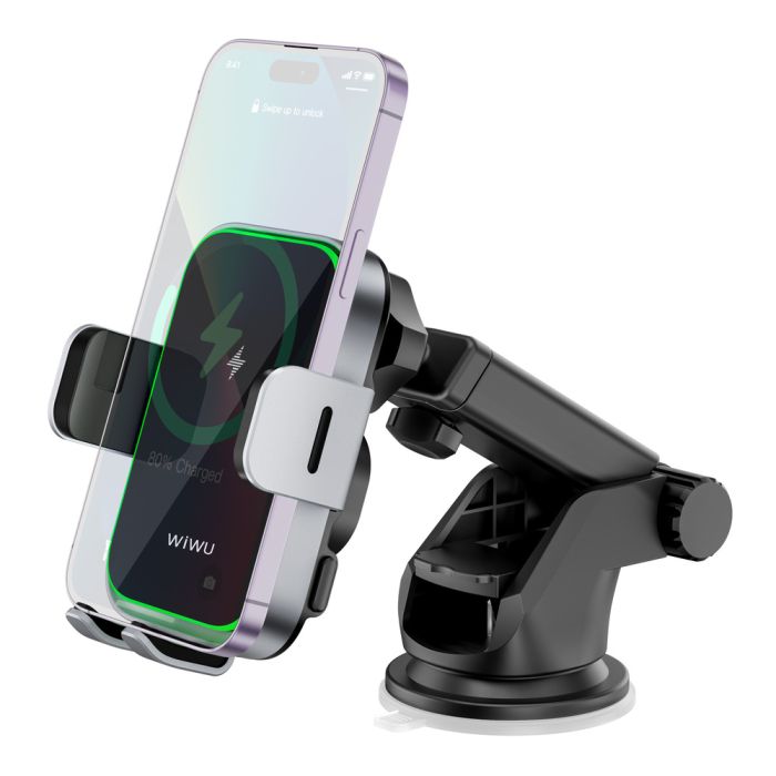 Автотримач для телефона з БЗП WIWU FREELANDER Car Wireless Charger CH-313 Black (6976195097351)