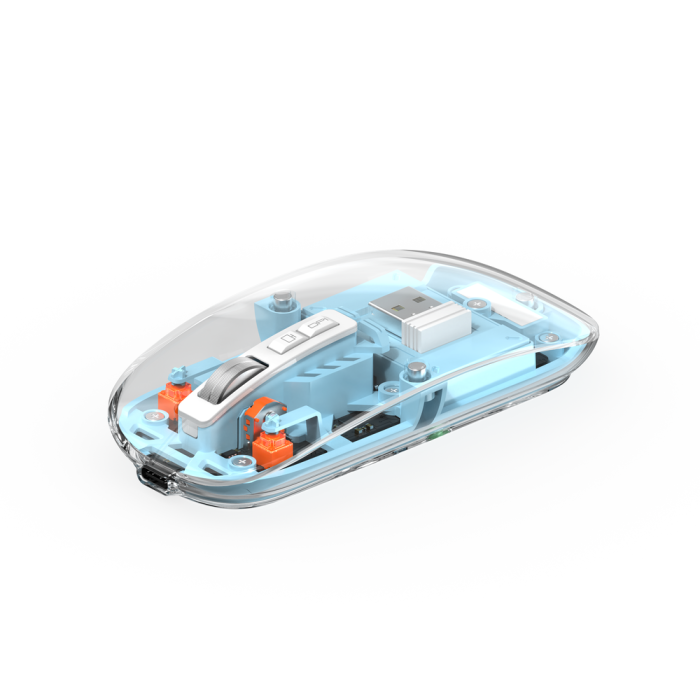 Маніпулятор миша бездротова WIWU Crystal Magnetic Wirless Mouse WM105 (Dual-bluetooth +2.4G three-mode) blue (6976195091090)