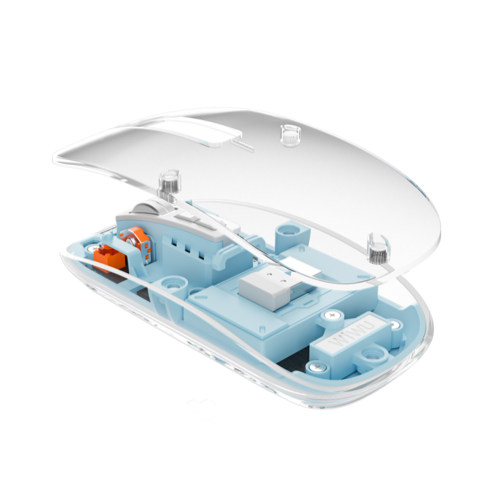 Маніпулятор миша бездротова WIWU Crystal Magnetic Wirless Mouse WM105 (Dual-bluetooth +2.4G three-mode) blue (6976195091090)
