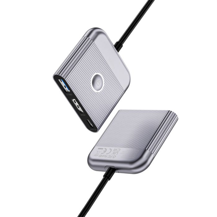 USB-Hub WIWU Traveling 3in1 USB C hub Wi-HB002 Gray (6976975616437)
