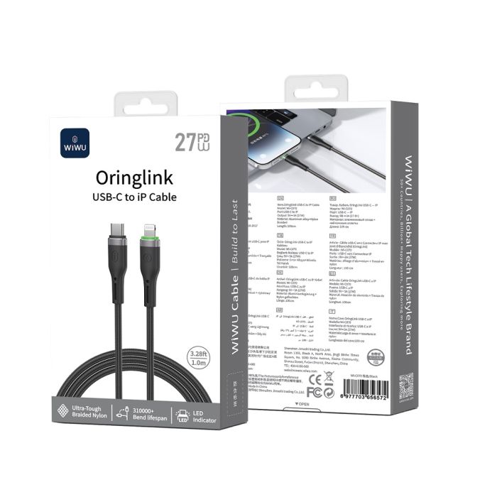 Кабель WIWU 27W OringLink Series Nylon Braided Cable
Wi-C070 C-L 1M (6977703656572)