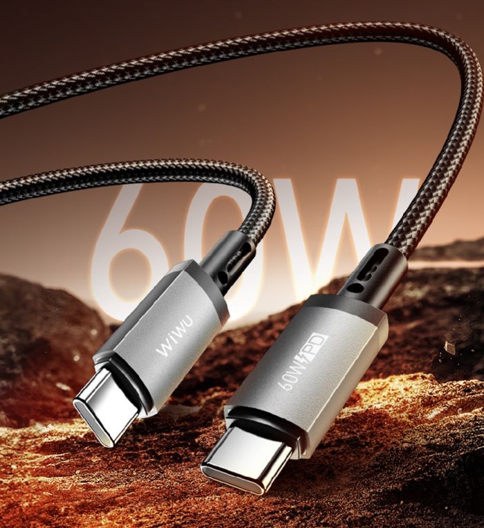 Кабель WIWU 60W Titanlink Series Charging Cable 
1M Wi-C057 C-C (6977703654264)