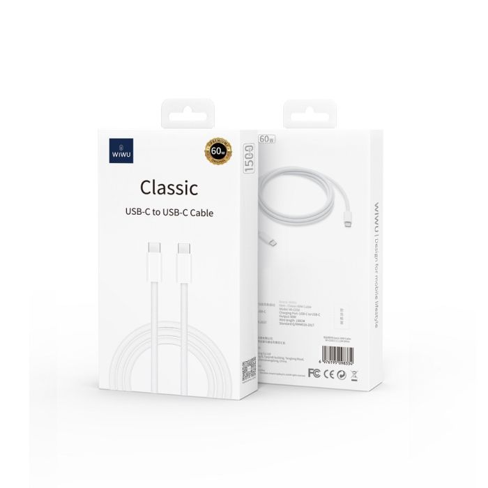 Кабель WIWU Classic 60W Braided Charging Кабель WIWU Cable
Wi-C032 C-C (6976195098334)