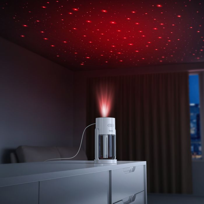 Зволожувач повітря з проекцією зоряного небаl HOCO HX34  280ml Starry sky humidifier White (6942007674560)