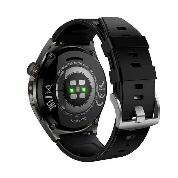 Смарт-годинник HOCO Y40 38mm. 315 mAh. IP68  Smart watch(call version) Black (6942007672078)