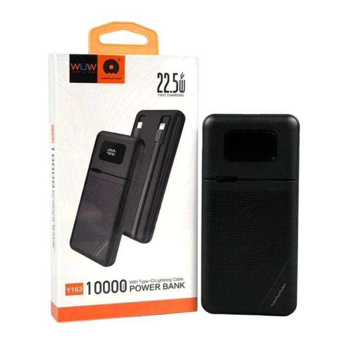 Зовнішній акумулятор WUW-Y163 (PD 22.5W quick charger ) 10 000 mAh black (WUW-Y163)