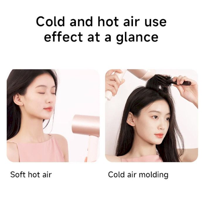 Фен Xiaomi Doco negative ion hair dryer soft and fast dry hair care Pink (Китайська вилка) (AN002P)