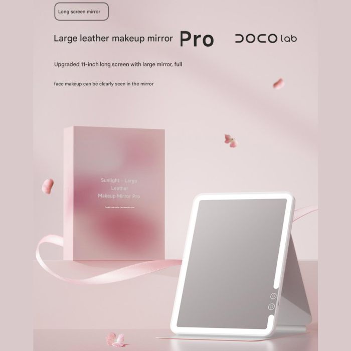 Дзеркало для макіяжу Xiaomi DOCO 11 " Daylight Portable Flat Mirror Pro Pink (FM008P)