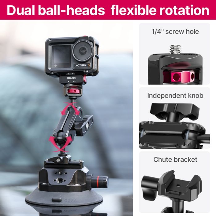 Присоска з швидкозмінним кріпленням Ulanzi SC-02 Extended Vacuum Suction Cup 4.5 inches (3090)
