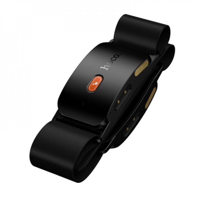 Cпортивна пов'язка на голову з Bluetooth-гарнітурою HOCO EA10 Energica Black (6942007671521)
