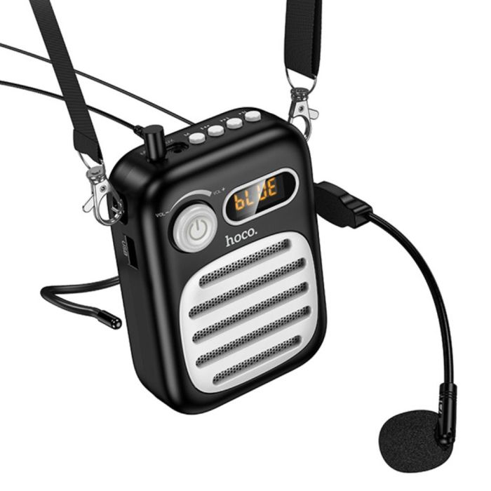 Портативна колонка з гарнітурою HOCO L23 Lemony speaker with wired microphone, 5W, Black (6942007672160)
