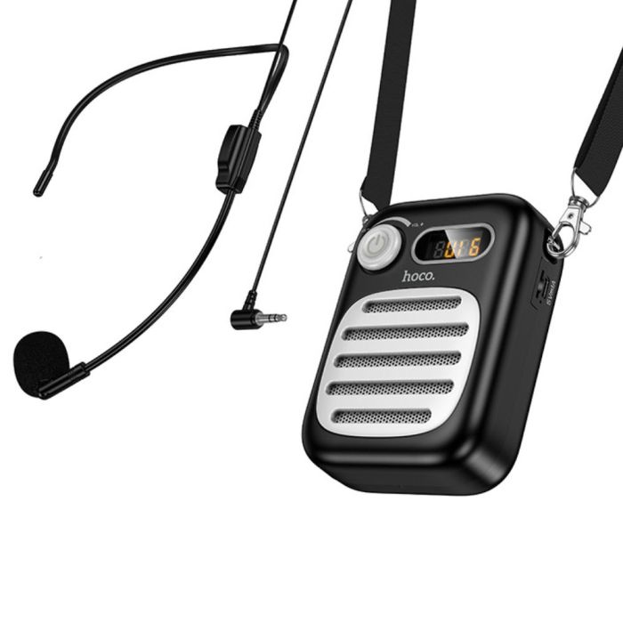 Портативна колонка з гарнітурою HOCO L23 Lemony speaker with wired microphone, 5W, Black (6942007672160)