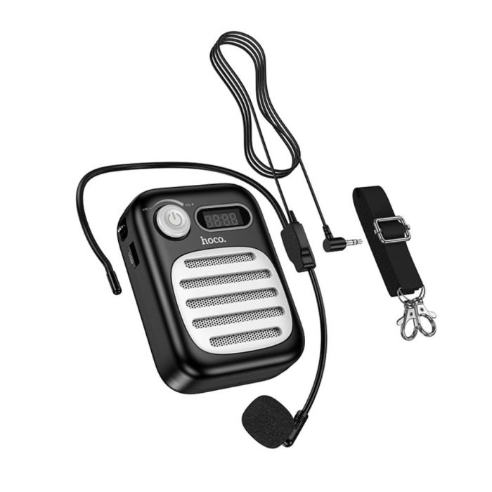 Портативна колонка з гарнітурою HOCO L23 Lemony speaker with wired microphone, 5W, Black (6942007672160)