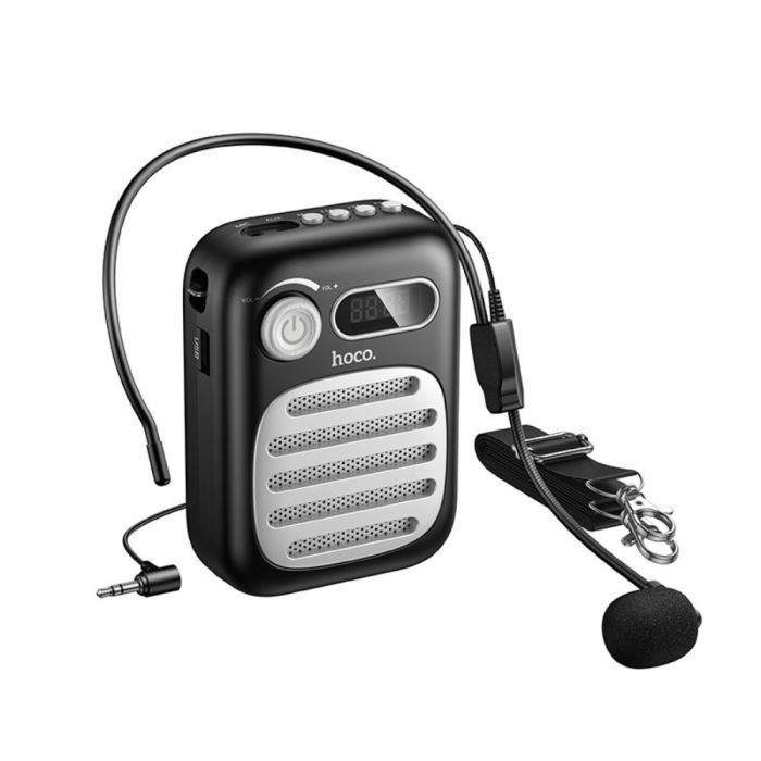Портативна колонка з гарнітурою HOCO L23 Lemony speaker with wired microphone, 5W, Black (6942007672160)