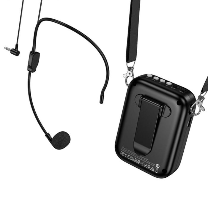 Портативна колонка з гарнітурою HOCO L23 Lemony speaker with wired microphone, 5W, Black (6942007672160)