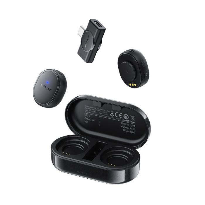 Бездротова мікрофонна система ACEFAST R3 dual-mic (Type-C) Black (6974316285847)