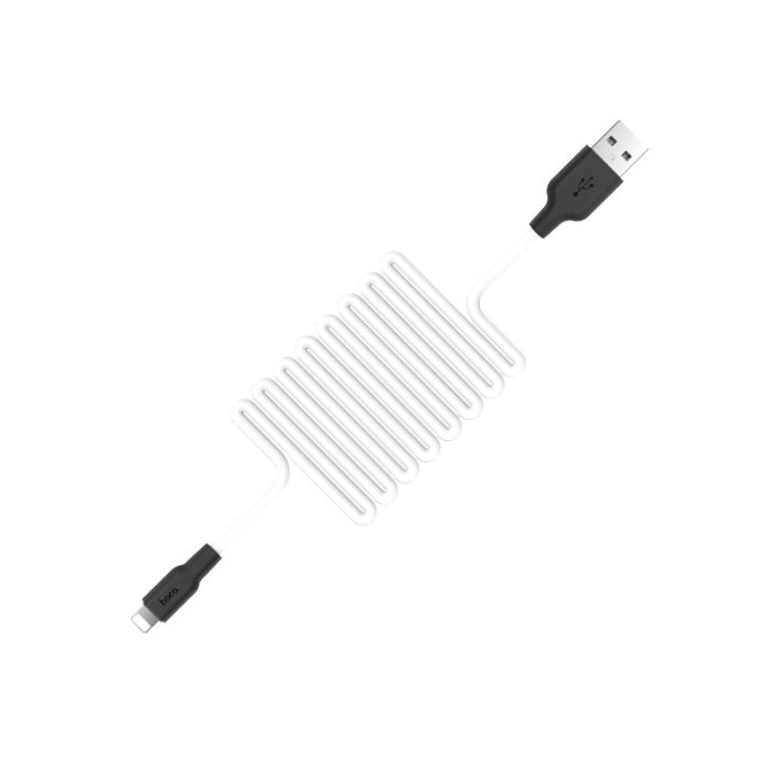 Кабель HOCO X21 USB to iP 2A, 1m, silicone, TPE connectors, Black+White (6957531071365)