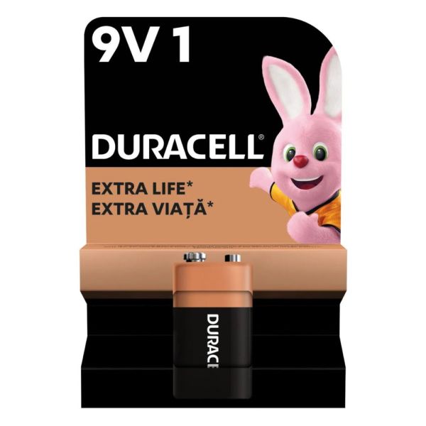 Батарейка крона Duracell 9V/6LR61 (1шт) (5000394077225)