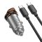 Автомобільний зарядний пристрій HOCO NZ16B Rigorous PD45W(2C) car charger set(C to C) metal grey (6942007644792)