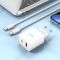 Мережевий зарядний пристрій з кабелем HOCO C80A Plus Rapido PD20W+QC3.0 charger set(Type-C to Type-C) White (6931474779908)
