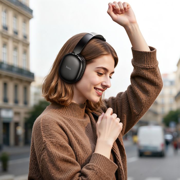 Бездротові накладні навушники HOCO W73 Graceful BT headphones(App) Black (6942007674867)