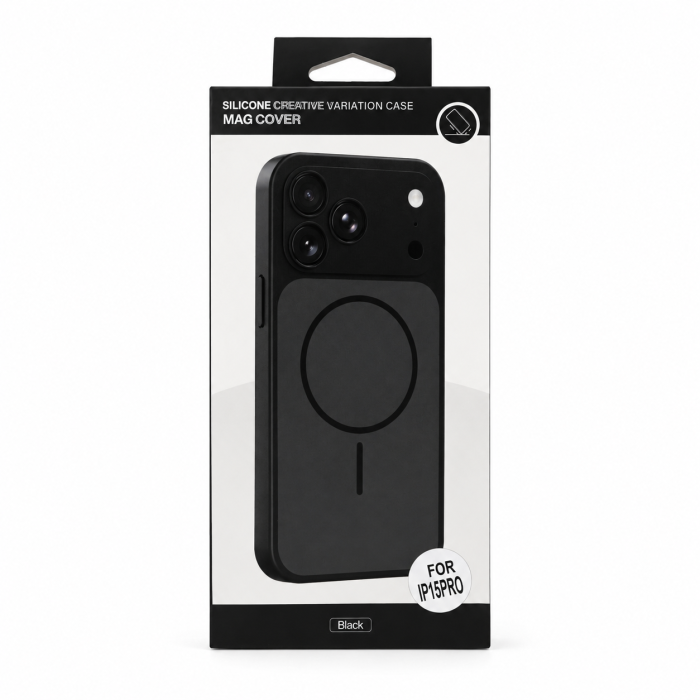 Чохол для смартфона Silicone Creative Variation Case MAG COVER Apple iPhone 15 Pro 1,Black (MagCOViP15P-1)