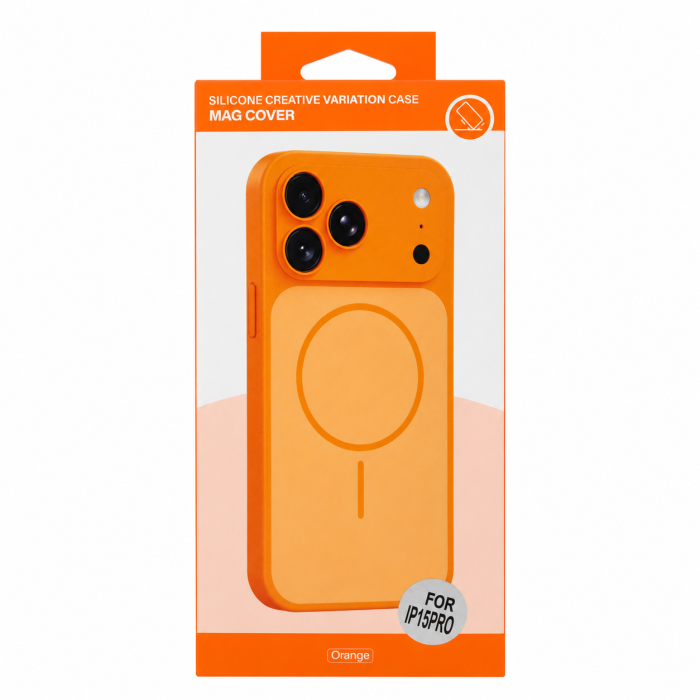 Чохол для смартфона Silicone Creative Variation Case MAG COVER Apple iPhone 15 Pro 4,Orange (MagCOViP15P-4)