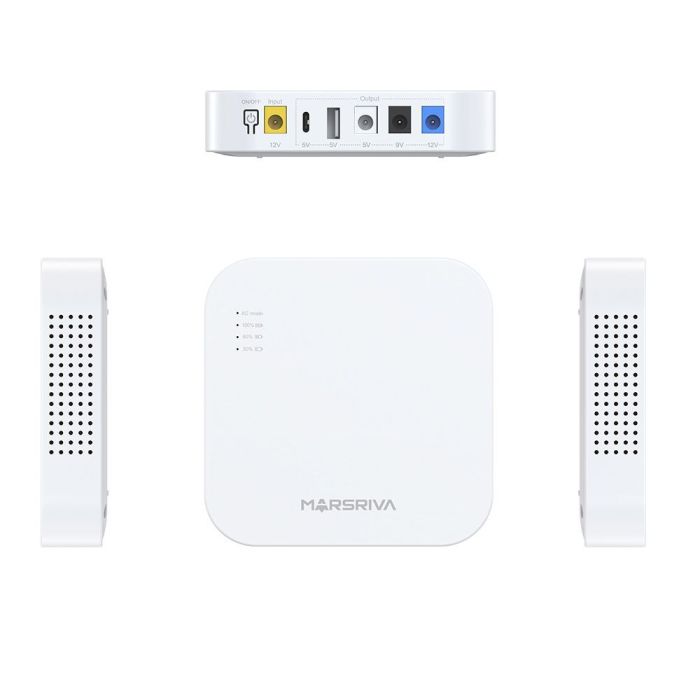 ДБЖ (Mini UPS) для роутера MARSRIVA KP4 MAX 20000mAh (18W; Output DC 12/9/5V; USB-A; USB-C) white (KP4MAX)