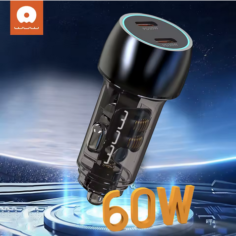 Автомобільний зарядний пристрій WUW-C283 PD30W+ PD30W black (6978749570372)
