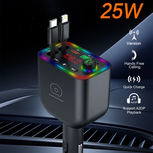 АЗП з FM-модулятором WUW-C237 black (6972573338177)