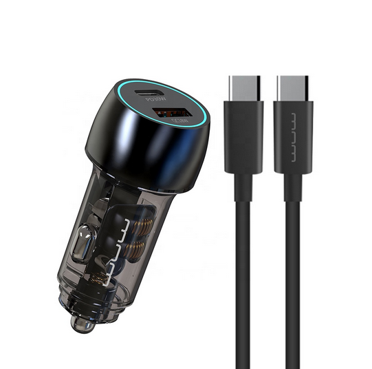 Автомобільний зарядний пристрій WUW-T103C PD 30W +QC 3.0 18W black (6978749570440)