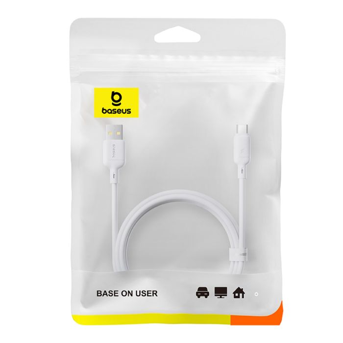 Кабель Baseus Silky Fast Charging Data Cable USB-A to USB-C 3A 2m Moon White (P10377703213-03)