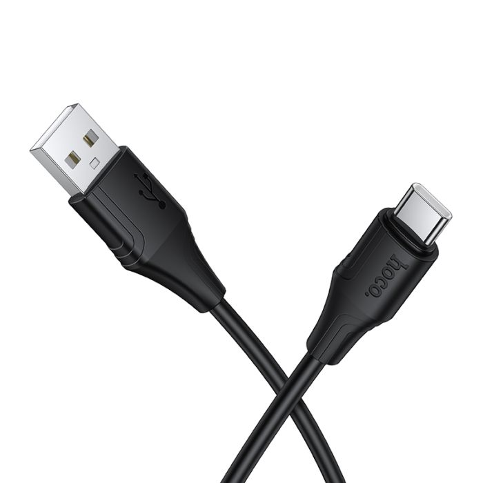 Кабель HOCO X124 Bien silicone charging data cable Type-C Black (6942007664424)