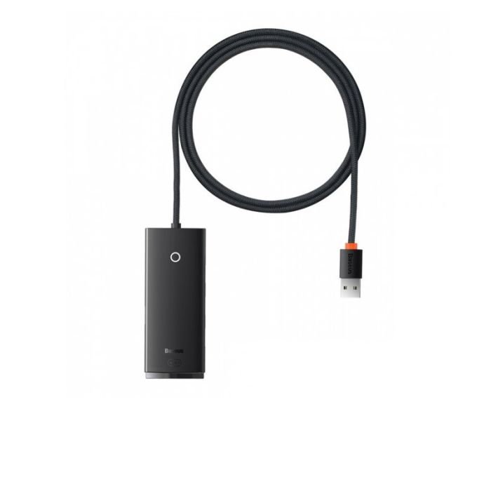 USB-хаб Baseus Lite Series 4-Port USB-A HUB Adapter (USB-A to USB 3.0*4 ) 1m Black (WKQX030101)