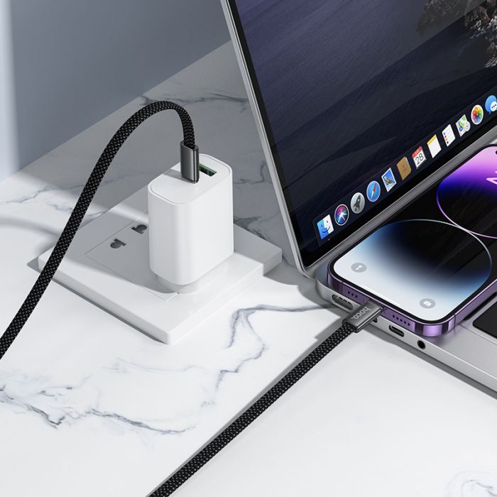 Кабель HOCO X125 Exceso PD30W charging data cable iP Black (6942007671668)