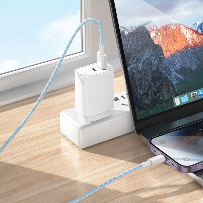 Кабель BOROFONE BX117 Source charging data cable iP White (6941991120145)