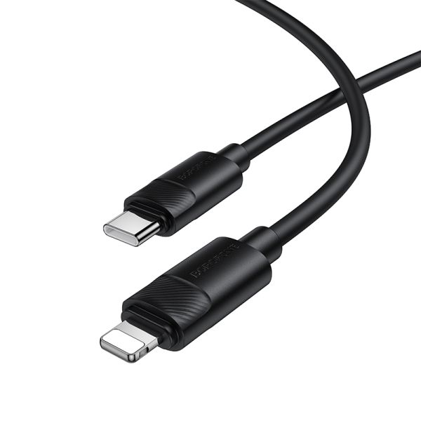 Кабель BOROFONE BX123 Leya PD30W silicone charging data cable iP Black (6941991124174)