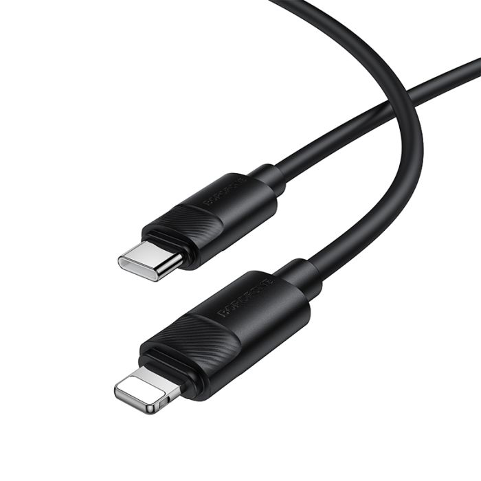 Кабель BOROFONE BX123 Leya PD30W silicone charging data cable iP Black (6941991124174)