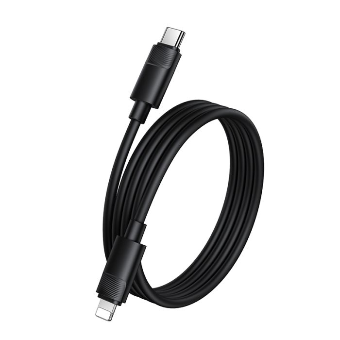 Кабель BOROFONE BX123 Leya PD30W silicone charging data cable iP Black (6941991124174)